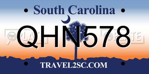QHN578 South Carolina License Plate
