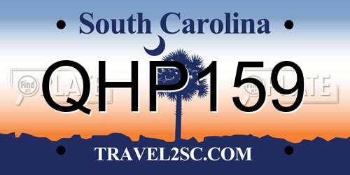 QHP159 South Carolina License Plate