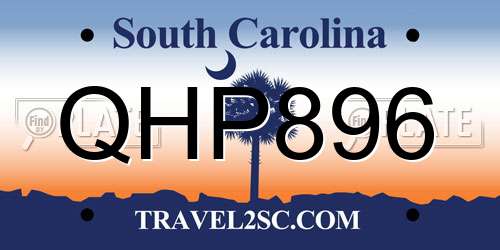 QHP896 South Carolina License Plate