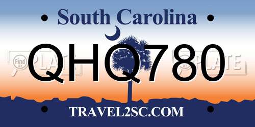 QHQ780 South Carolina License Plate