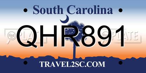 QHR891 South Carolina License Plate