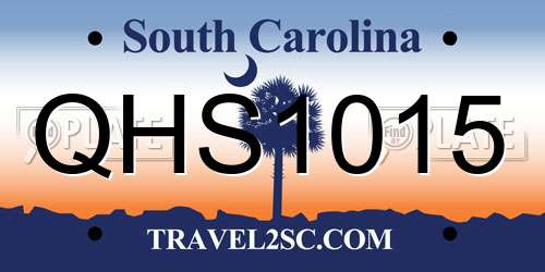 QHS1015 South Carolina License Plate
