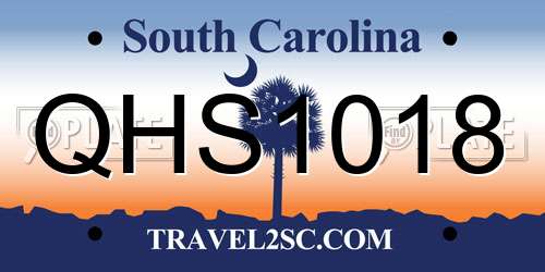 QHS1018 South Carolina License Plate
