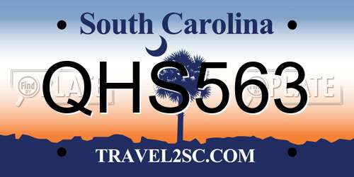 QHS563 South Carolina License Plate