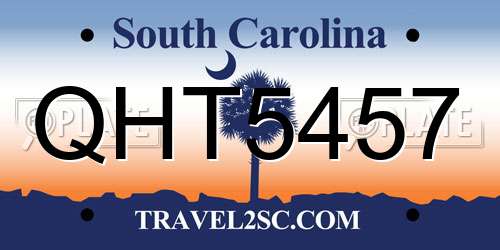 QHT5457 South Carolina License Plate