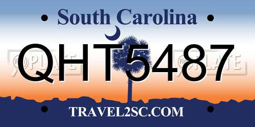 QHT5487 South Carolina License Plate