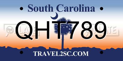 QHT789 South Carolina License Plate