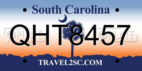 QHT8457 South Carolina License Plate