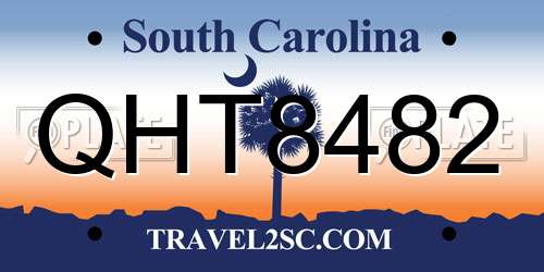 QHT8482 South Carolina License Plate