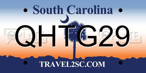 QHTG29 South Carolina License Plate