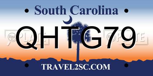 QHTG79 South Carolina License Plate