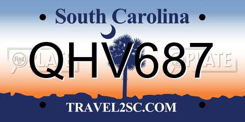 QHV687 South Carolina License Plate