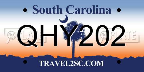 QHY202 South Carolina License Plate