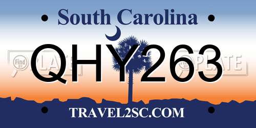 QHY263 South Carolina License Plate