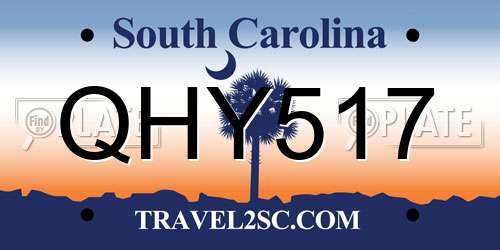 QHY517 South Carolina License Plate