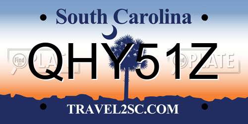 QHY51Z South Carolina License Plate