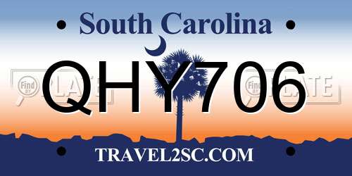 QHY706 South Carolina License Plate