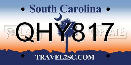 QHY817 South Carolina License Plate