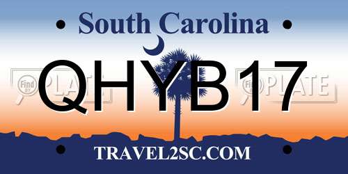 QHYB17 South Carolina License Plate