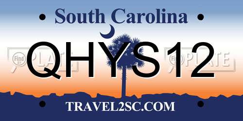 QHYS12 South Carolina License Plate