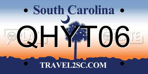 QHYT06 South Carolina License Plate