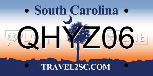 QHYZ06 South Carolina License Plate