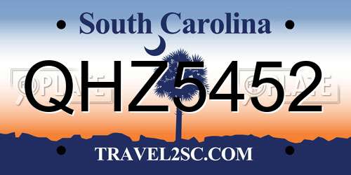 QHZ5452 South Carolina License Plate