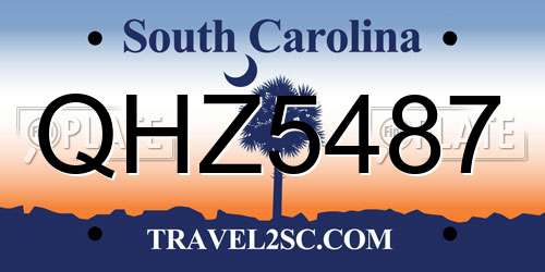 QHZ5487 South Carolina License Plate