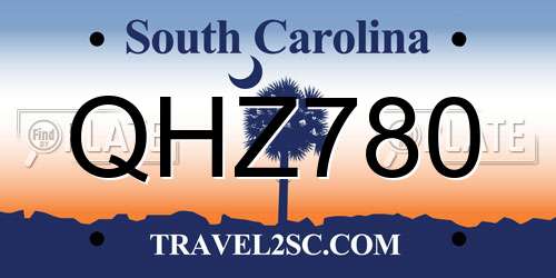 QHZ780 South Carolina License Plate
