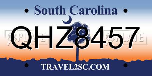 QHZ8457 South Carolina License Plate