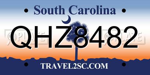 QHZ8482 South Carolina License Plate