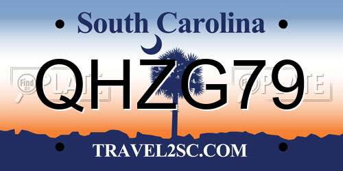 QHZG79 South Carolina License Plate