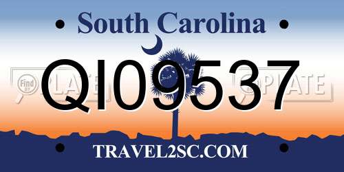 QI09537 South Carolina License Plate