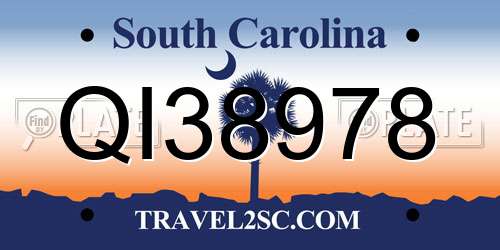 QI38978 South Carolina License Plate