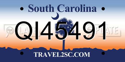 QI45491 South Carolina License Plate