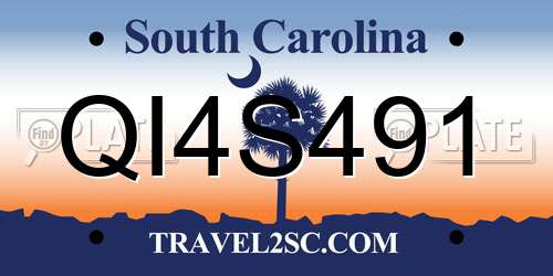 QI4S491 South Carolina License Plate