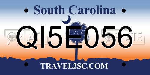 QI5E056 South Carolina License Plate