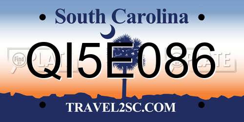 QI5E086 South Carolina License Plate