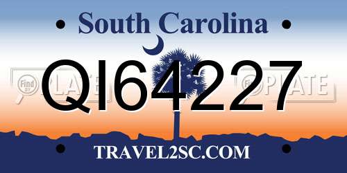 QI64227 South Carolina License Plate