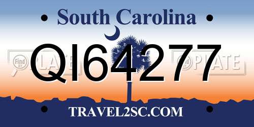 QI64277 South Carolina License Plate