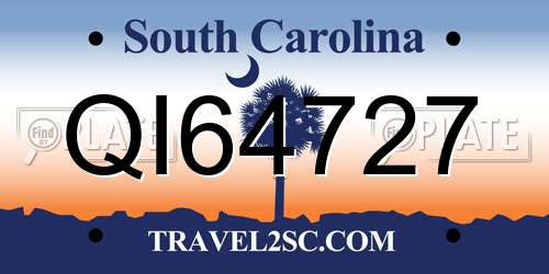 QI64727 South Carolina License Plate