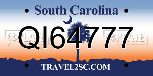 QI64777 South Carolina License Plate