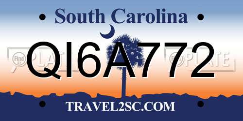 QI6A772 South Carolina License Plate