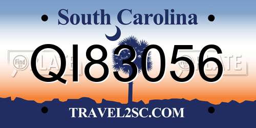 QI83056 South Carolina License Plate