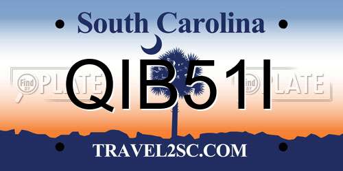 QIB51I South Carolina License Plate