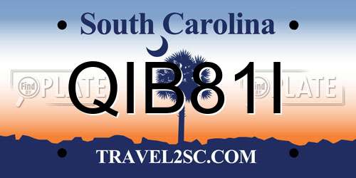 QIB81I South Carolina License Plate