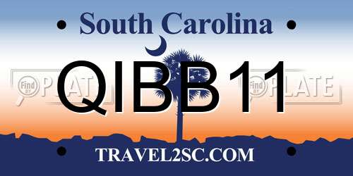 QIBB11 South Carolina License Plate
