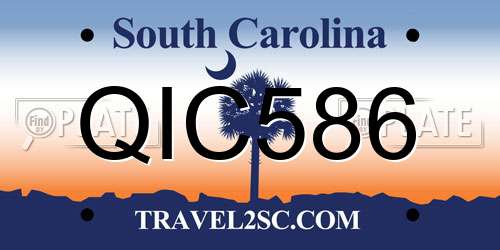 QIC586 South Carolina License Plate
