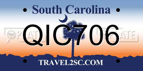 QIC706 South Carolina License Plate