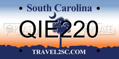 QIE220 South Carolina License Plate